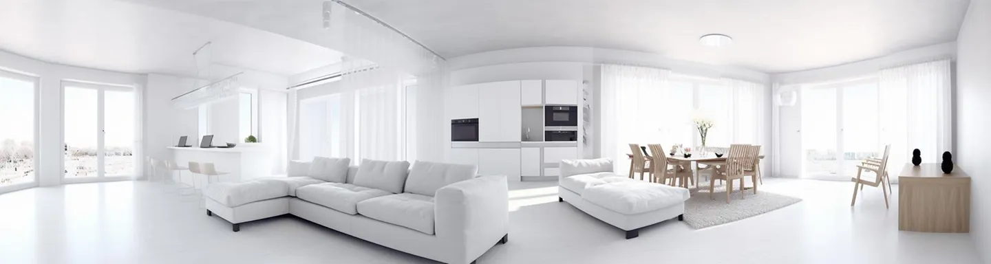 Virtually staged living room example